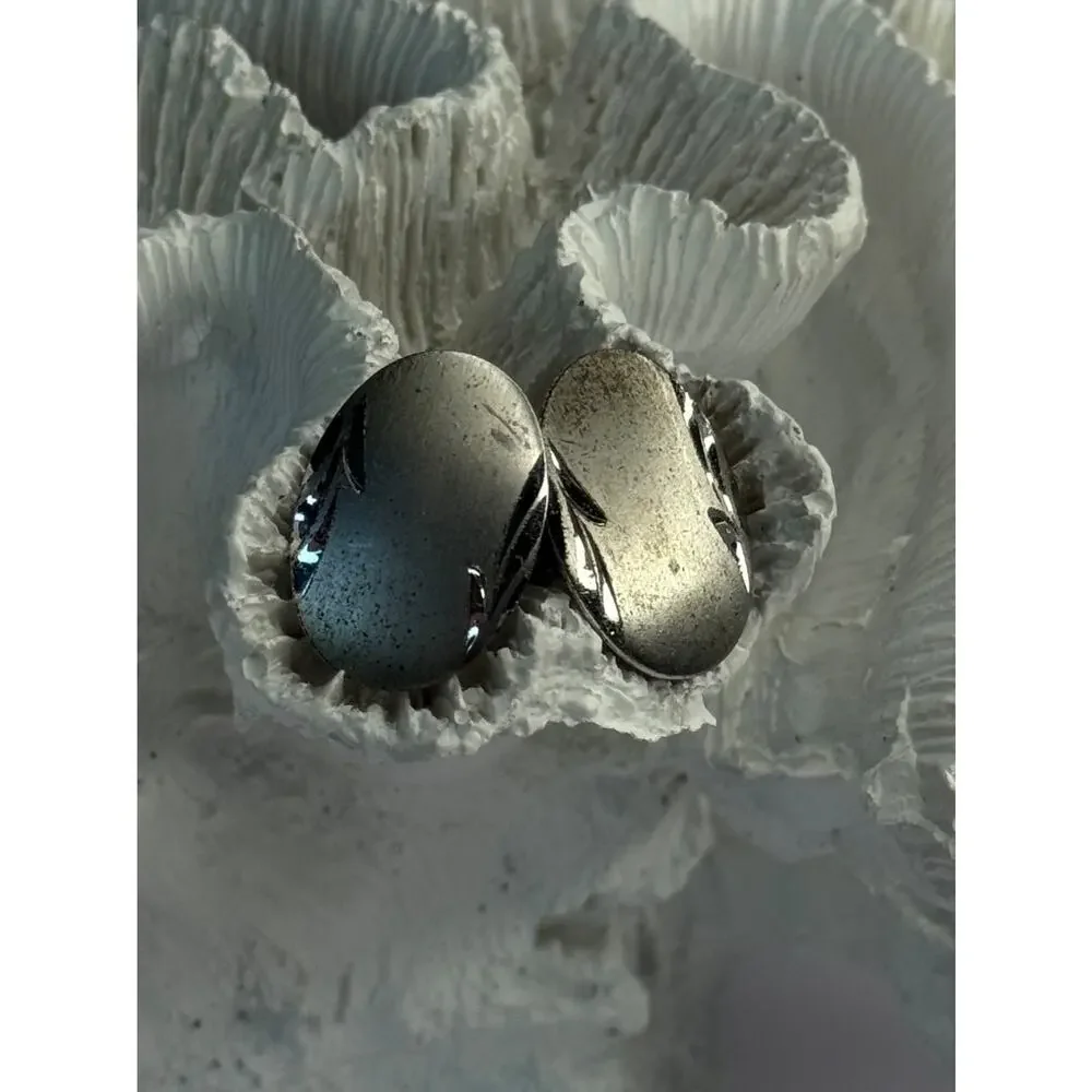 Vintage 925 Sterling Silver Cufflinks Oval Shape